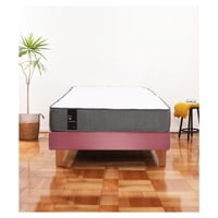 Latam Home - Cama Europea Zen Best 1.5 Plaza Colchon Resortes Base Dividida Tela Palo Rosa