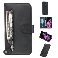 Gangxun - Funda Con Cremallera Para Samsung Galaxy Note 9, Carcasa Cartera De Cuero Pu Con Soporte Y Tarjetero