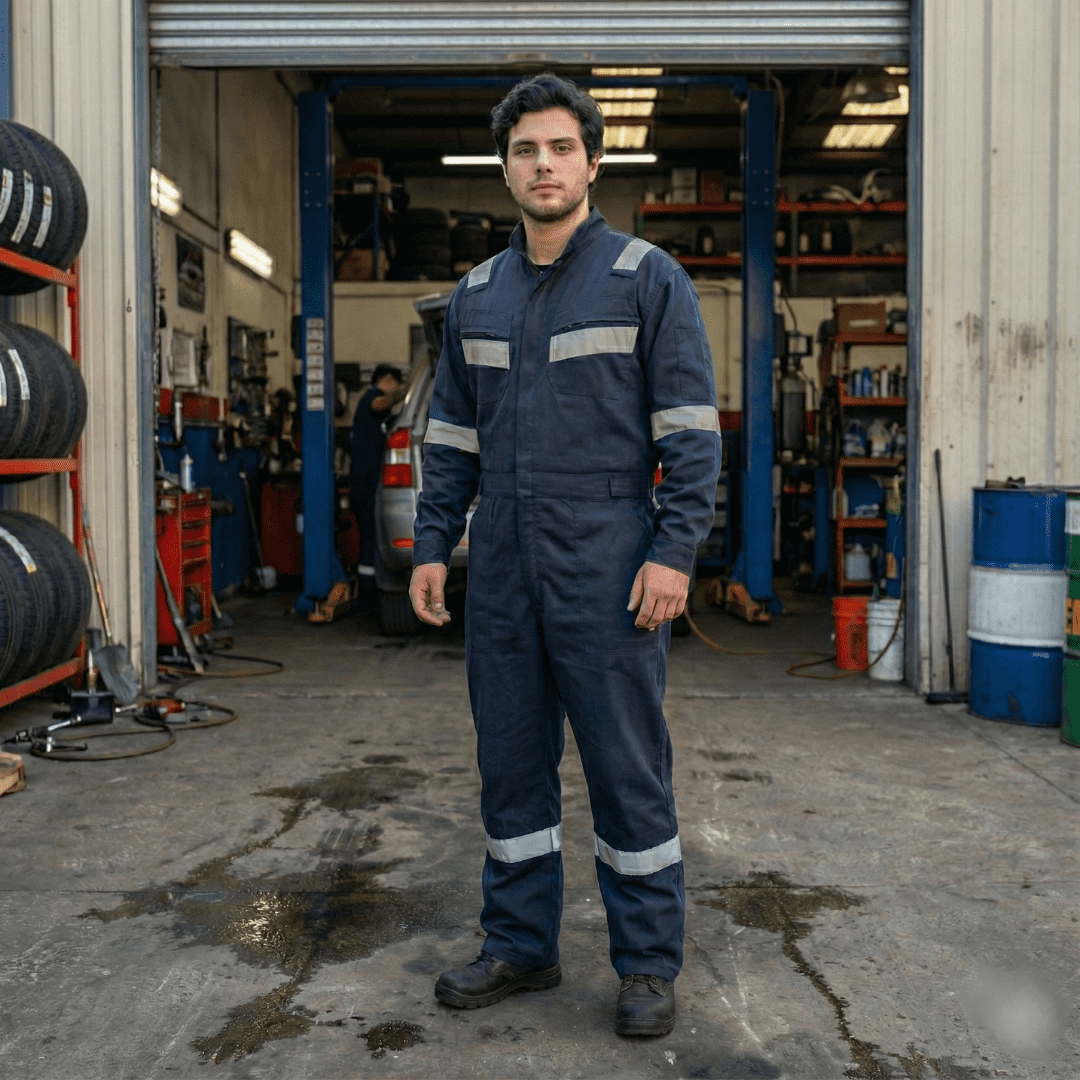 T-world - Overol Reflectante Gabardina Hombre Alta Visibilidad Trabajo Azul