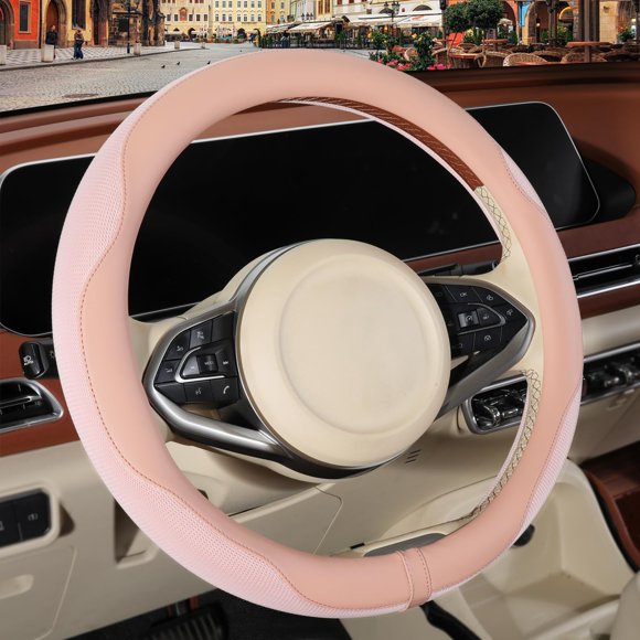 Cubierta de Cuero Rosa 37‑38 cm Binsheo para Volante