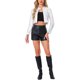 thumbnail image 2 of INSPIRE CHIC Chaquetas Cortas para Mujer Cuello Alto Cremallera Metálica Manga Larga Chaqueta de Fiesta M Blanco, 2 of 6