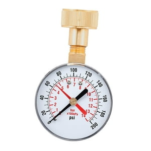Genérico - Manómetro 0-200 Psi Con Punteros Rojos Manómetro De Compresor De Aire Y Combustible