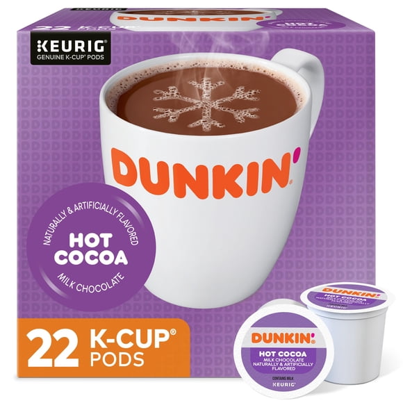 Chocolate con leche Dunkin' Donuts K-Cup con chocolate caliente, 22 porciones