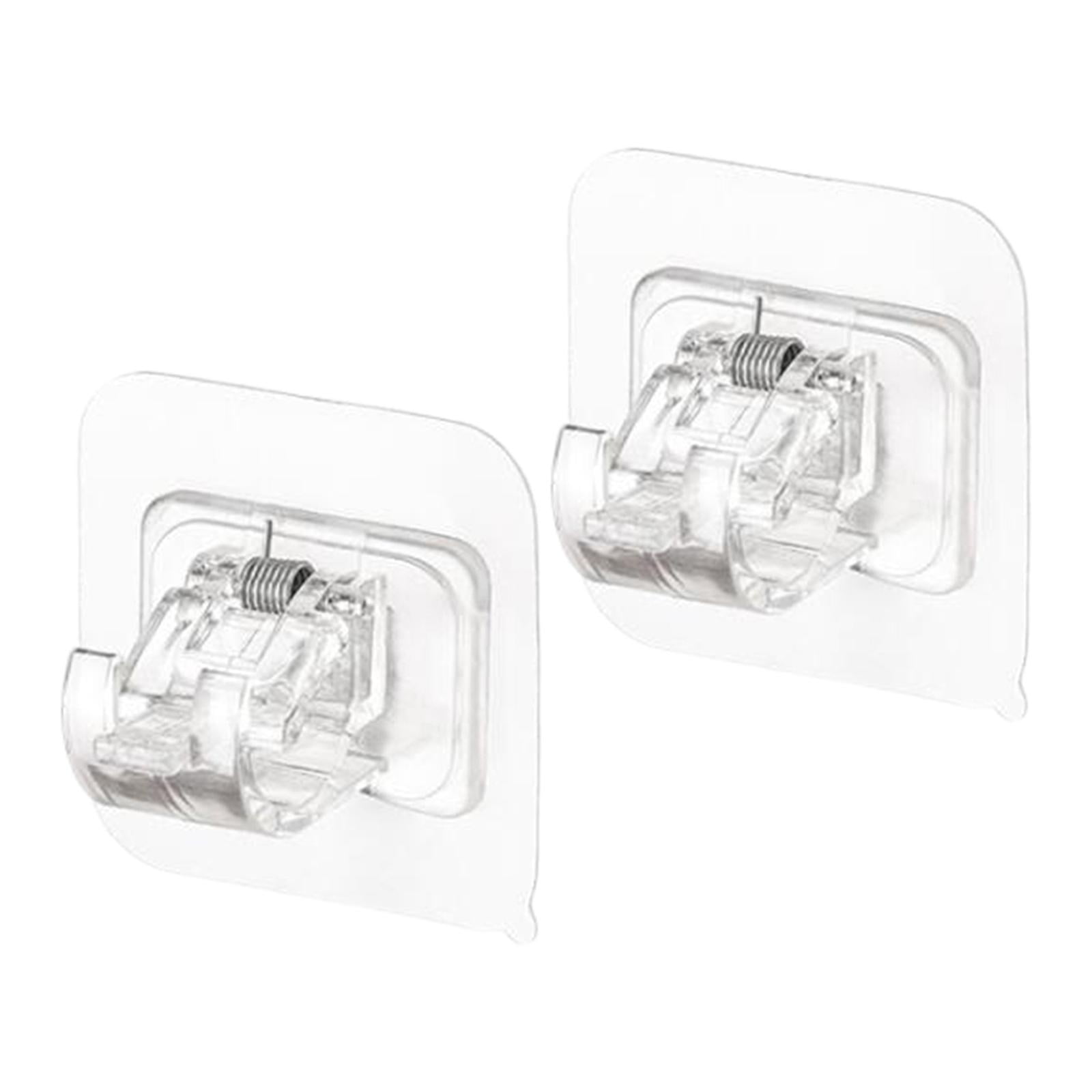 Magideal - 2 Soportes Autoadhesivos Para Barra De Cortina, Soportes Para Ganchos De Cortinas, Soportes Para Barra De Fijación, Sin Taladro, Soportes Para Barra , Claro
