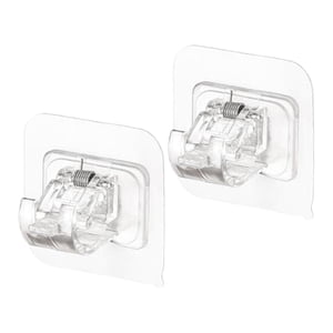 Magideal - 2 Soportes Autoadhesivos Para Barra De Cortina, Soportes Para Ganchos De Cortinas, Soportes Para Barra De Fijación, Sin Taladro, Soportes Para Barra , Claro