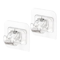 Magideal - 2 Soportes Autoadhesivos Para Barra De Cortina, Soportes Para Ganchos De Cortinas, Soportes Para Barra De Fijación, Sin Taladro, Soportes Para Barra , Claro