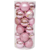 Wakeshome - 24 Esferas Navideña 8Cm Bambalinas Adornos Arbolito Navidad