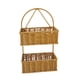 thumbnail image 5 of Cesta de mimbre de imitación montada en la pared, estantes de almacenamiento de cesta colgante tejida, cesta de pared tejida para jardín, cocina organ Cuadrado 2 capas, 5 of 5