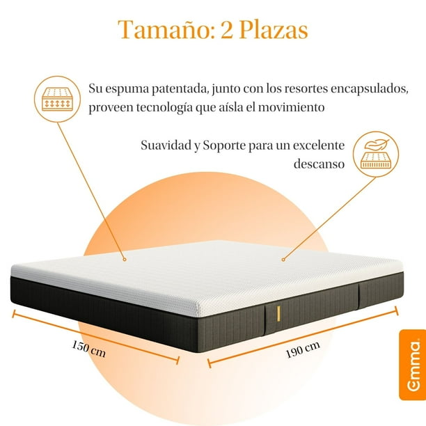 Colchón Emma Hybrid Premium 2 Plaza | Lider