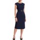 thumbnail image 2 of INSPIRE CHIC Vestido Elegante de Mujer con Mangas Cortas y Cinturón para el Trabajo Vestidos de Tubo Azul Oscuro 2XL, 2 of 6