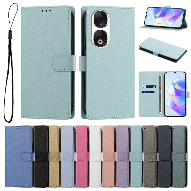 Funda Cartera de PU para Honor 90 con Tarjetas, Verde Menta