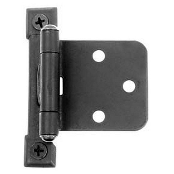 Bisagra superpuesta a ras con cierre automático Acorn, color negro, 6,7 cm