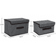 thumbnail image 3 of Juego de 2 cajas de almacenamiento grandes con tapas y asas, contenedores organizadores plegables para ropa de cama, cestas, cubos con divisor extraíble para el hogar, dormitorio, armario, oficina., 3 of 8