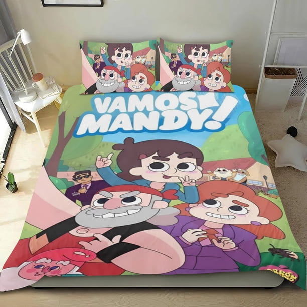 ¡Vamos, Mandy! Conjunto de sábanas temático, trío de piezas, cómodo y amigable con la piel, diseño único, regalo de decoración para el hogar para familiares, amigos y fans,135cm *200cm