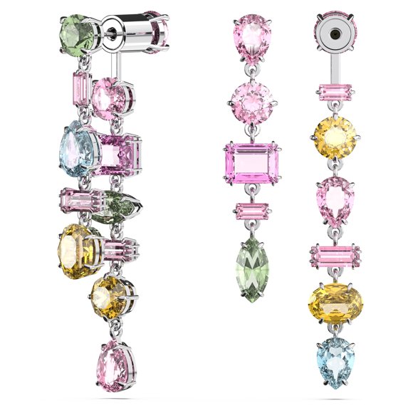 Pendientes Swarovski Gema Drop asimétricos multicolores