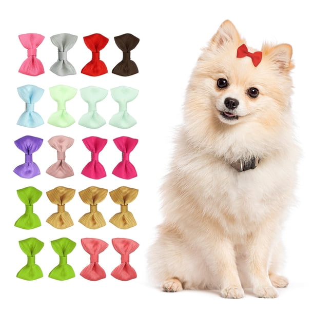 Uxcell Lazos Lindos para el Cabello de Perros, Lazo Pequeño de 1.6" con Clips, Barrettes para el Cabello