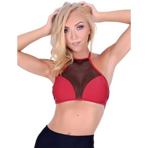 Samia - Bikini Estilo Sostén Con Transparencia Rojo Xl