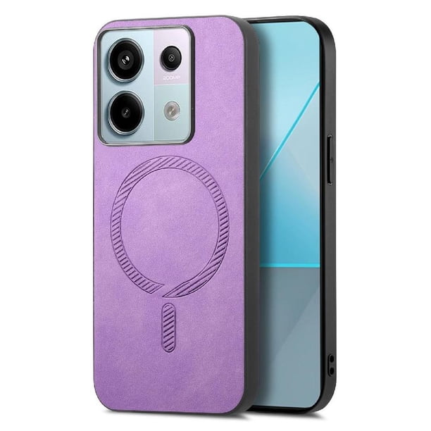 Magnetic Slim Case for Xiaomi Redmi Note 13 Pro 5G with Camera Guard & Anti-Scratch Back Purple