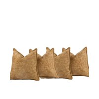 Genérico - Set De 4 Fundas De Cojin Chenille 45X45 Mostaza