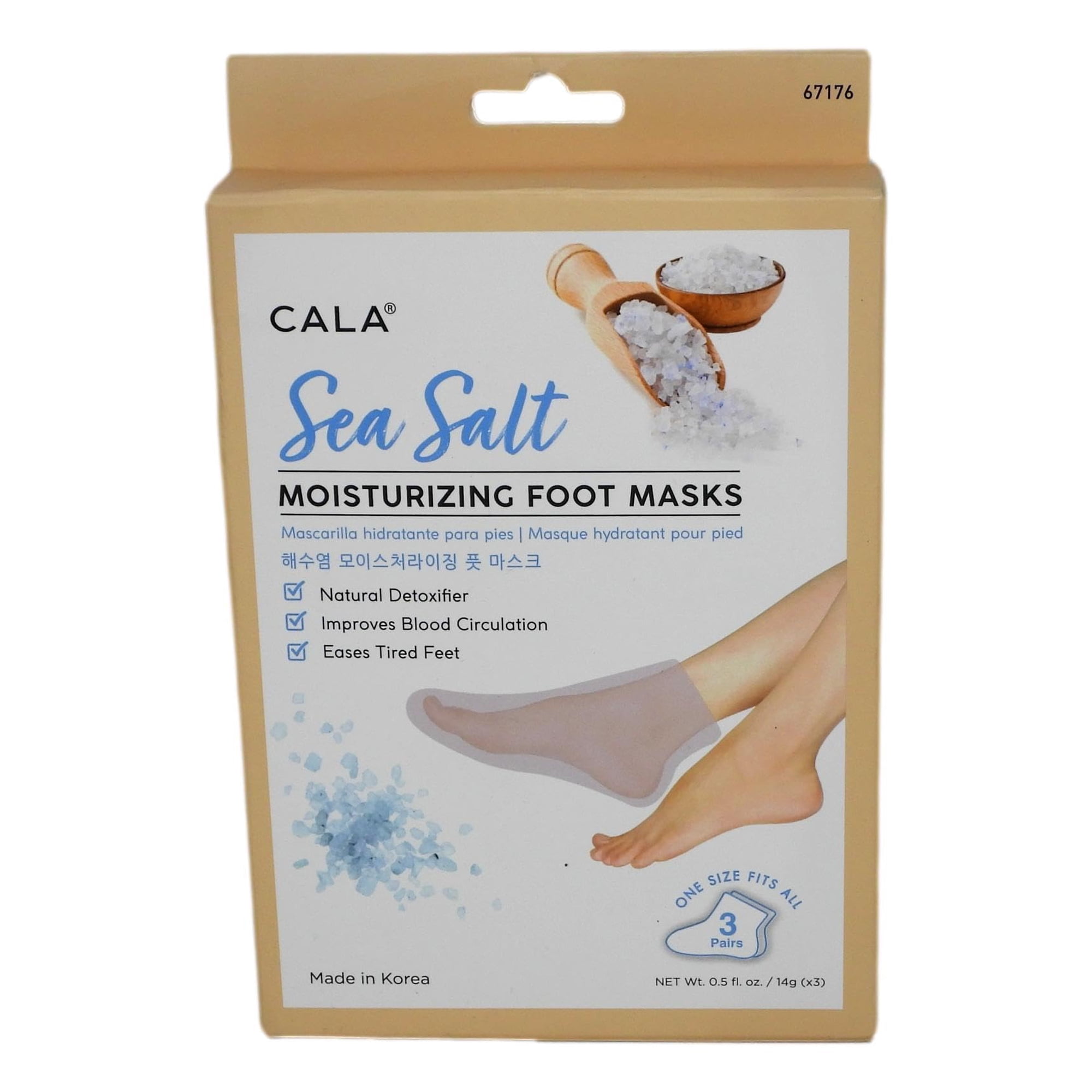 Calcetines Mascarilla Hidratante Para Pies Cala Con Esencia De Sal Marina 3 Pares