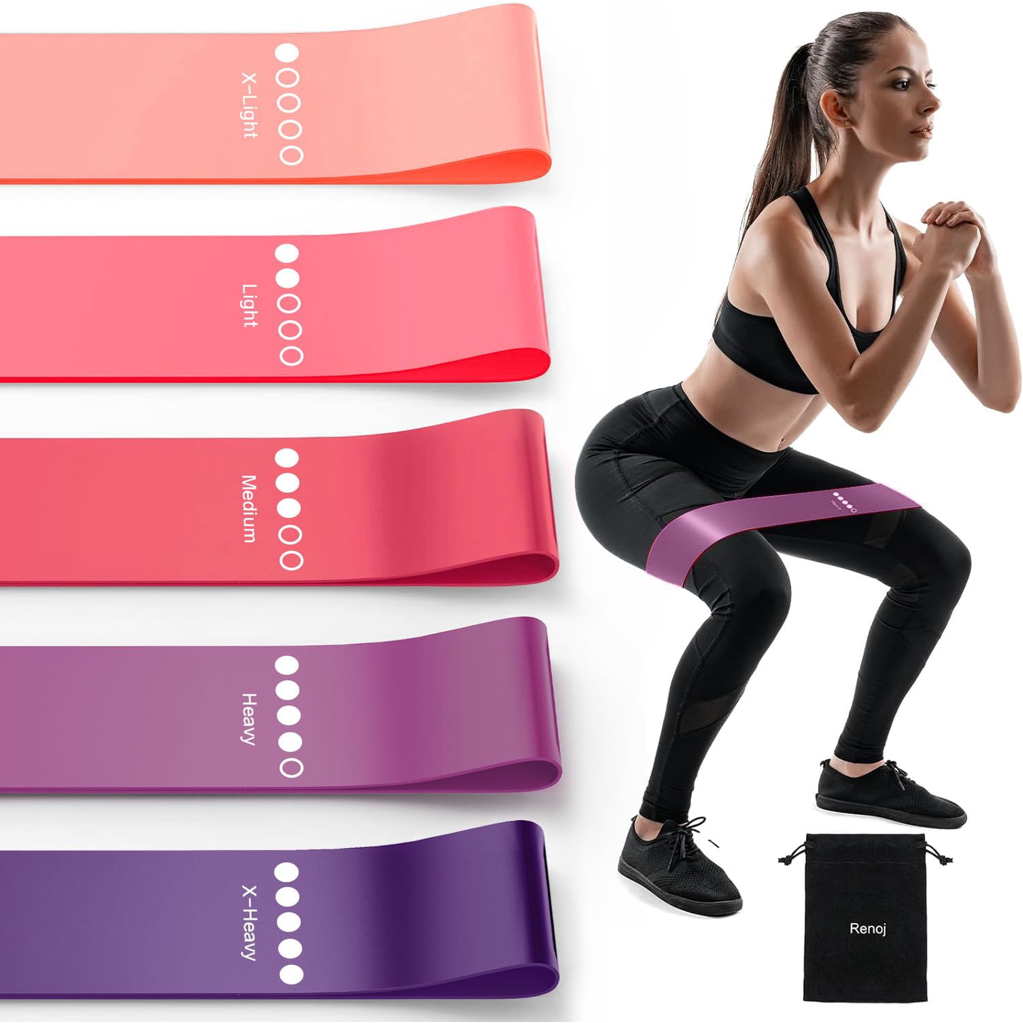 Resistance Bands Renoj, Paquete De 5 Unidades, Elásticas, Para Entrenamiento