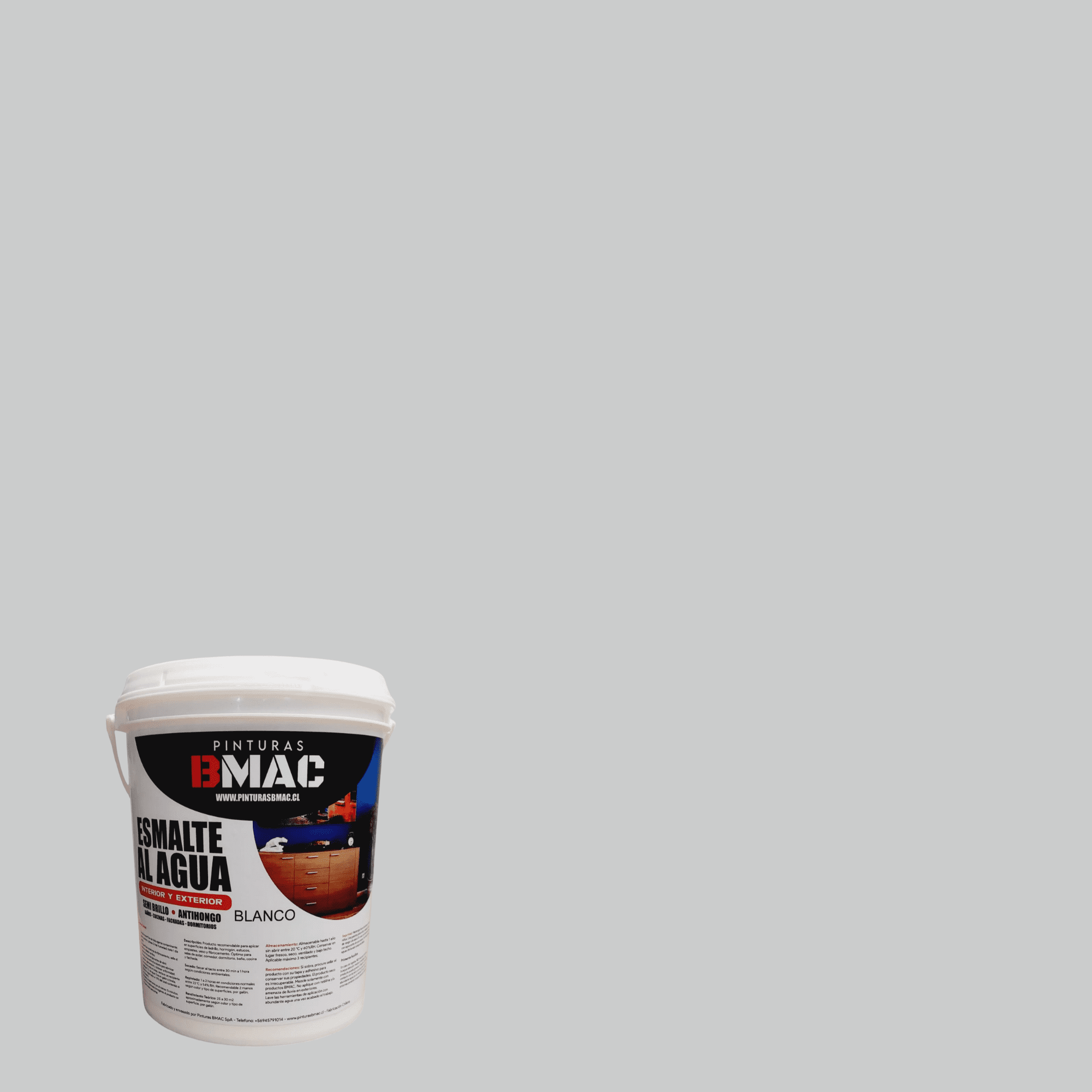 Bmac - Esmalte Al Agua Gris Perla Semibrillo Galon