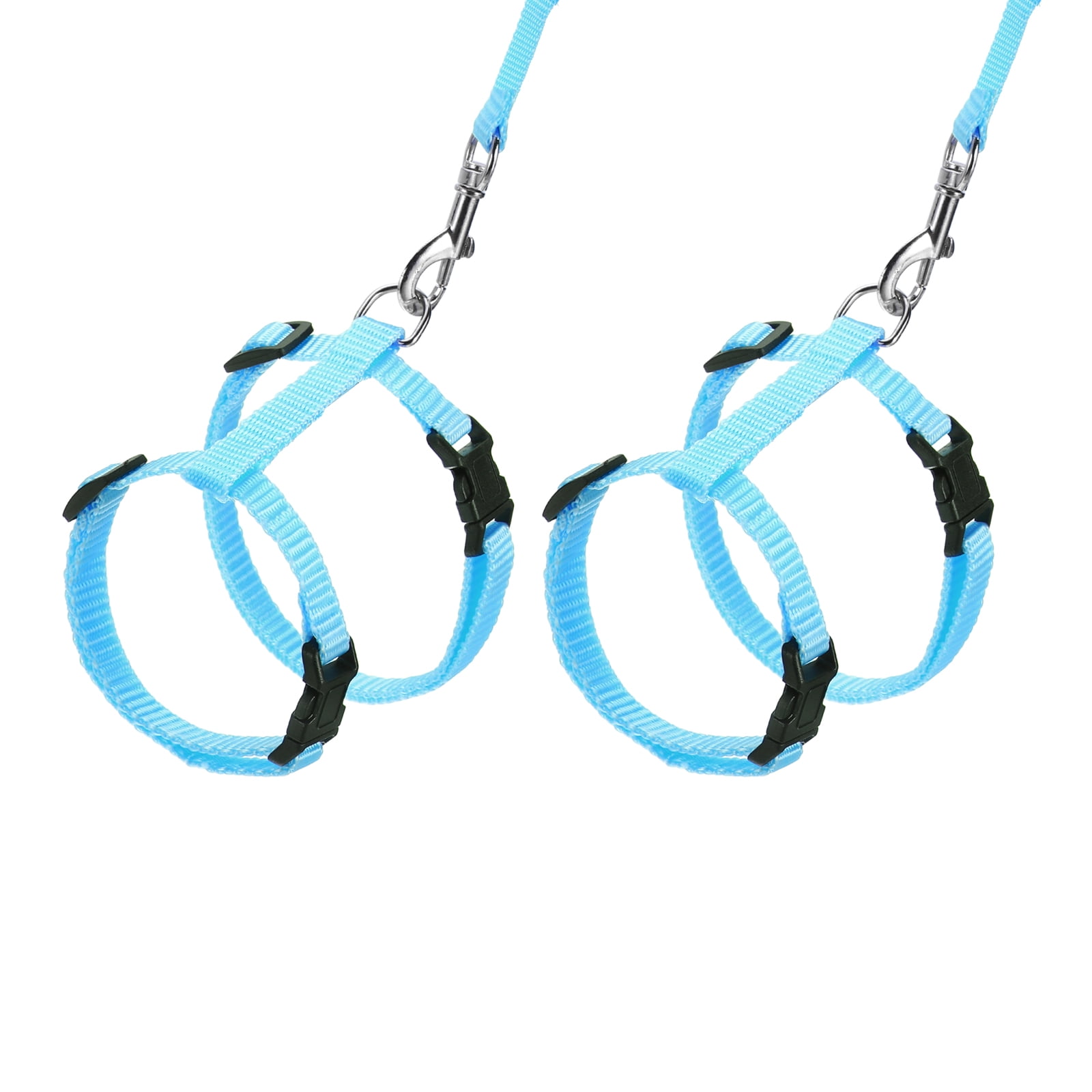 Uxcell 2Pcs Arnés y Correa para Conejo a Prueba de Escape Arnés para Animales Pequeños Correa Suave con Hebilla Ajustable Azul Cielo para Paseo de Cachorros