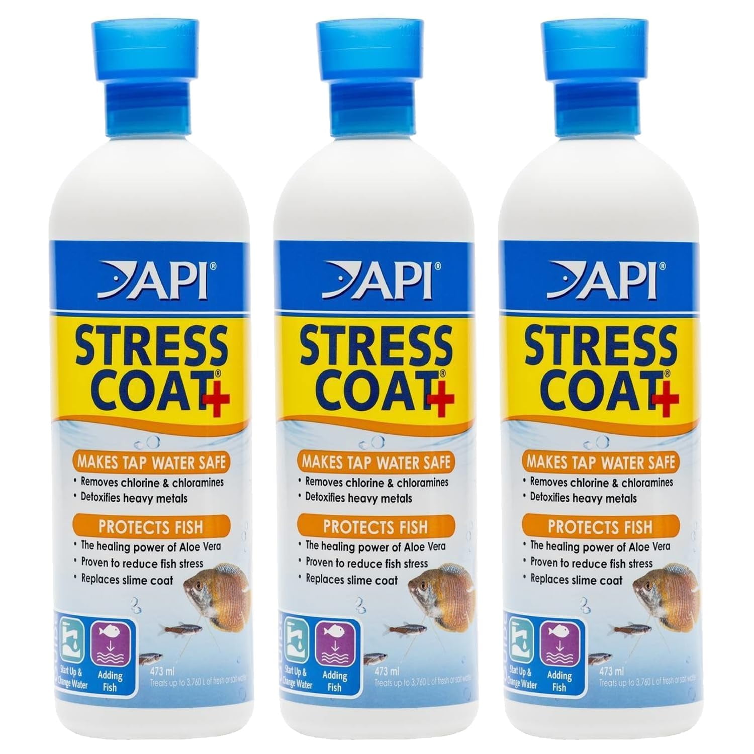 Acondicionador De Agua Para Acuario Stress Coat 473 Ml Paquete De 3