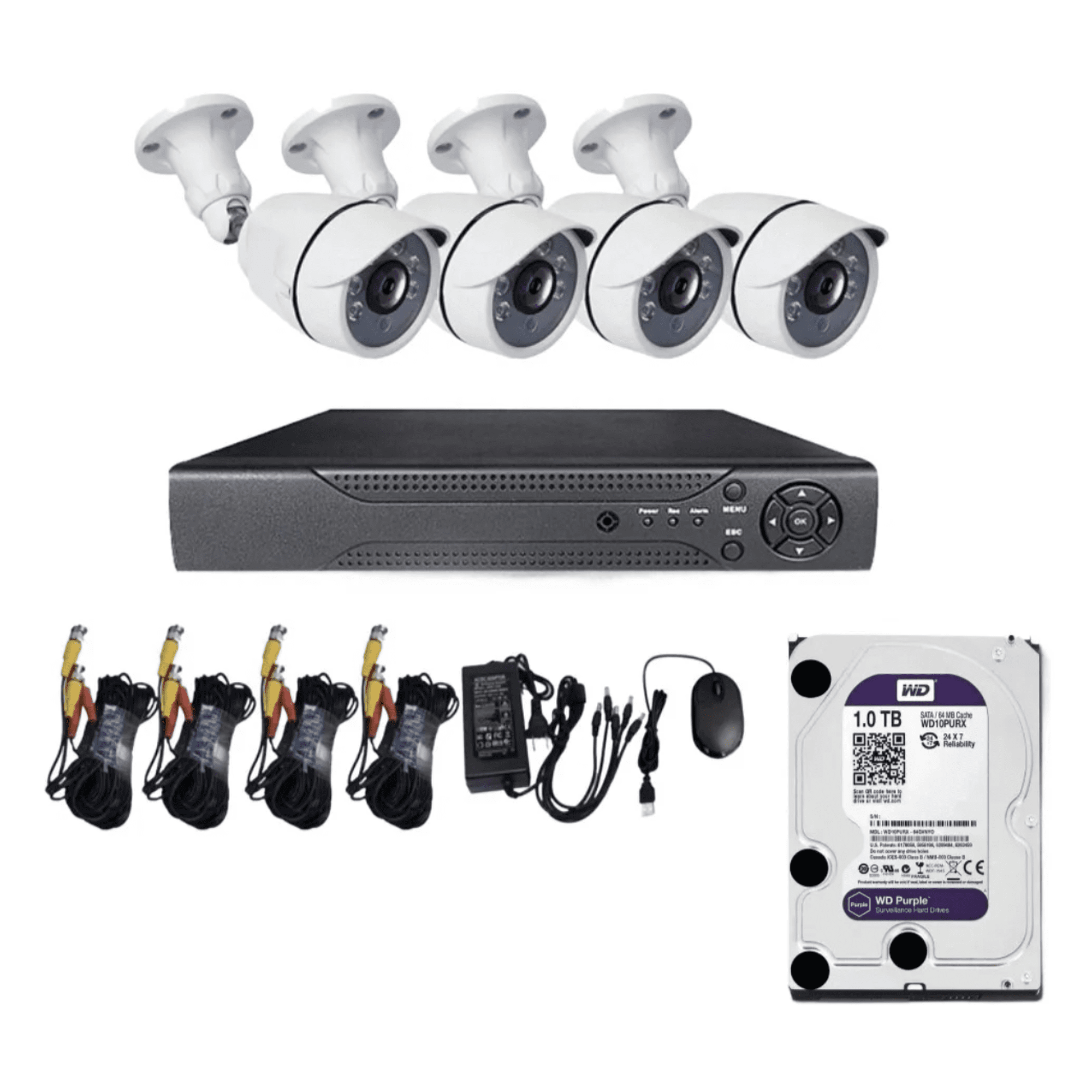 Genérico - Sistema Vigilancia Dvr Cctv 04 Cámaras Fhd + Disco Duro 1tb