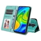 thumbnail image 3 of Funda tipo cartera FOXDOCK para Xiaomi Redmi Note 9 4G , diseño girasol en relieve, cuero PU, cierre magnético, soporte y tarjetero, 3 of 5