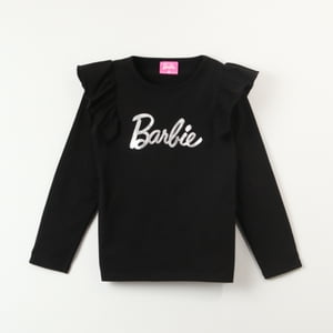 Polera Manga Larga Niña Vuelos Negro Barbie