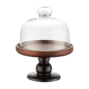 Bothyi - Soporte De Madera Para Pasteles Con Cubierta, Plato Para Pasteles Para Exhibición De Tienda, Fiesta Festiva, Cocina, 9,8X9,5X20,5 Cm