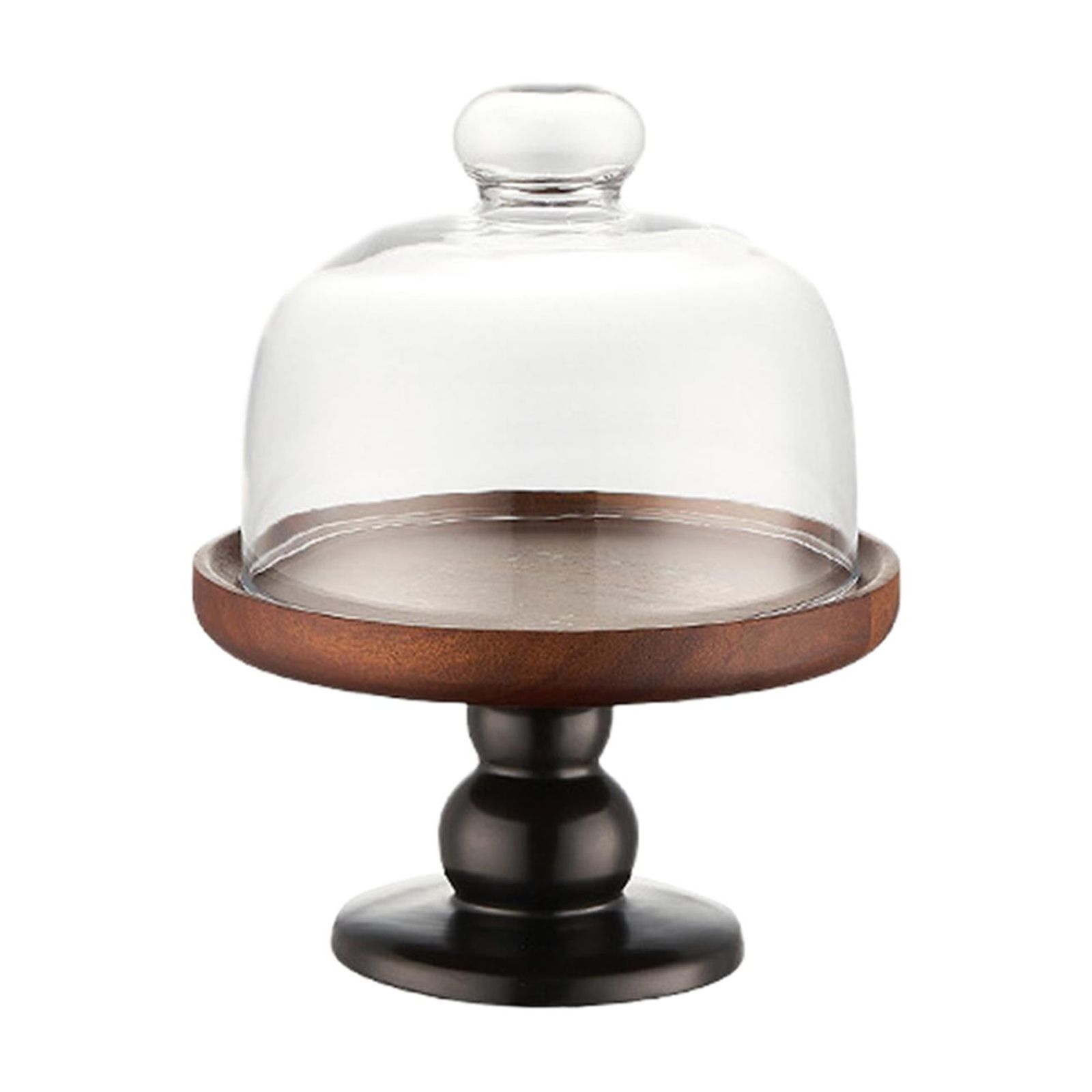 Bothyi - Soporte De Madera Para Pasteles Con Cubierta, Plato Para Pasteles Para Exhibición De Tienda, Fiesta Festiva, Cocina, 9,8X9,5X20,5 Cm