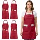 thumbnail image 1 of Delantal Utopia Kitchen 4 unidades rojo con 2 bolsillos, 1 of 6