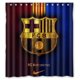 thumbnail image 1 of Cortina de ducha retro del FC Barcelona, juego de cortinas de baño con ganchos, tamaño 60 x 72 pulgadas, 1 of 3