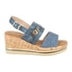 thumbnail image 1 of Sandalia con Taco Chino de Corcho Kim Azul Alquimia, 1 of 7