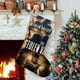 thumbnail image 1 of El Valle Robado Tema: Calcetines de Navidad, fino lino blanco para colgar en escaleras y chimenea, decoración navideña para el hogar, regalo de Navidad.54cm×38cm, 1 of 5