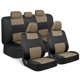 thumbnail image 1 of Juego completo de fundas de asiento BDK PolyPro de color beige sobre negro para coches, 1 of 9