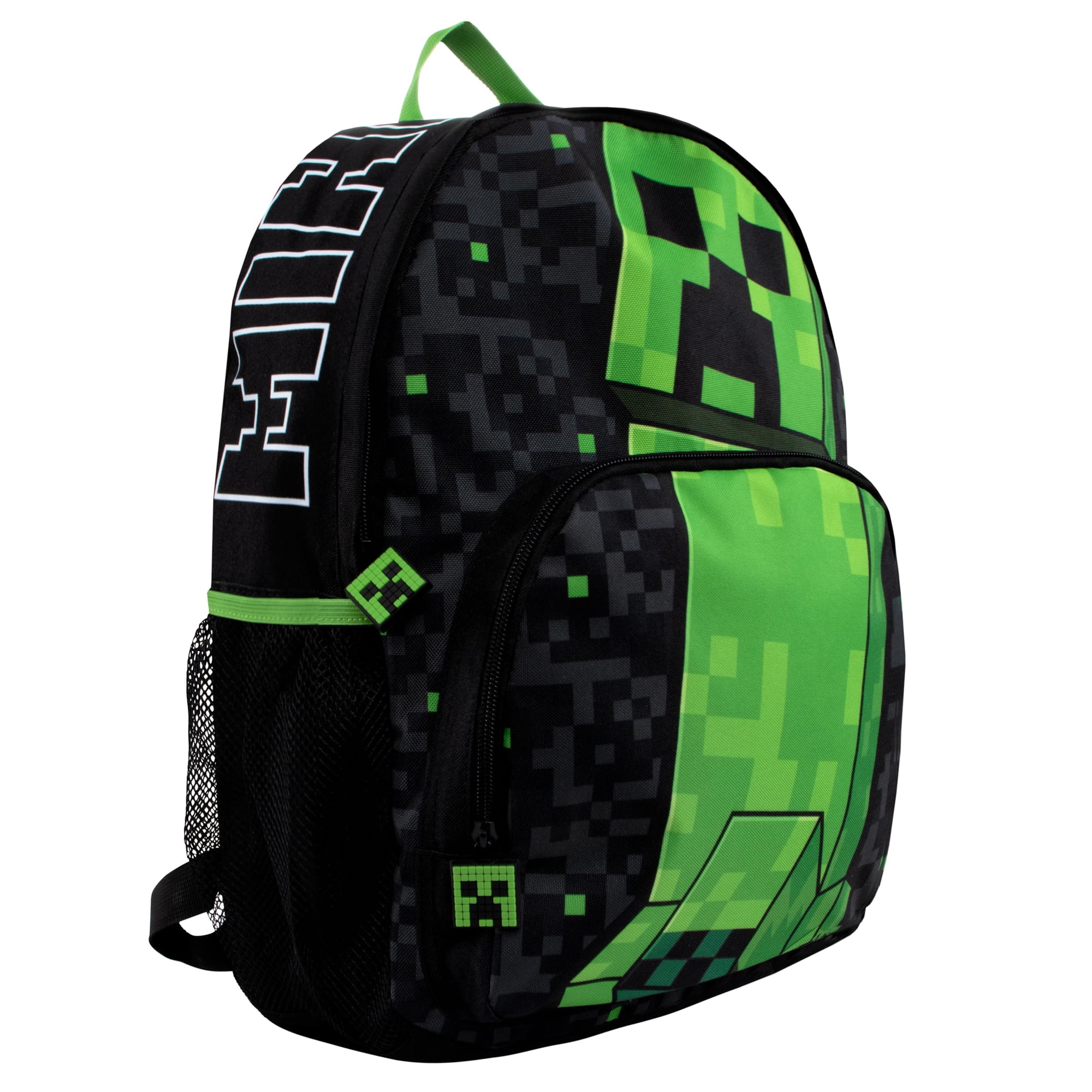 Minecraft - Mochila Escolar Creeper Para Niños Negra