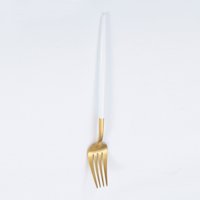 Xmhytop 4 Piezas Cubiertos De, Utensilios De Cocina Y Cubiertos Cotidianos,Tenedor,Gond Blanco