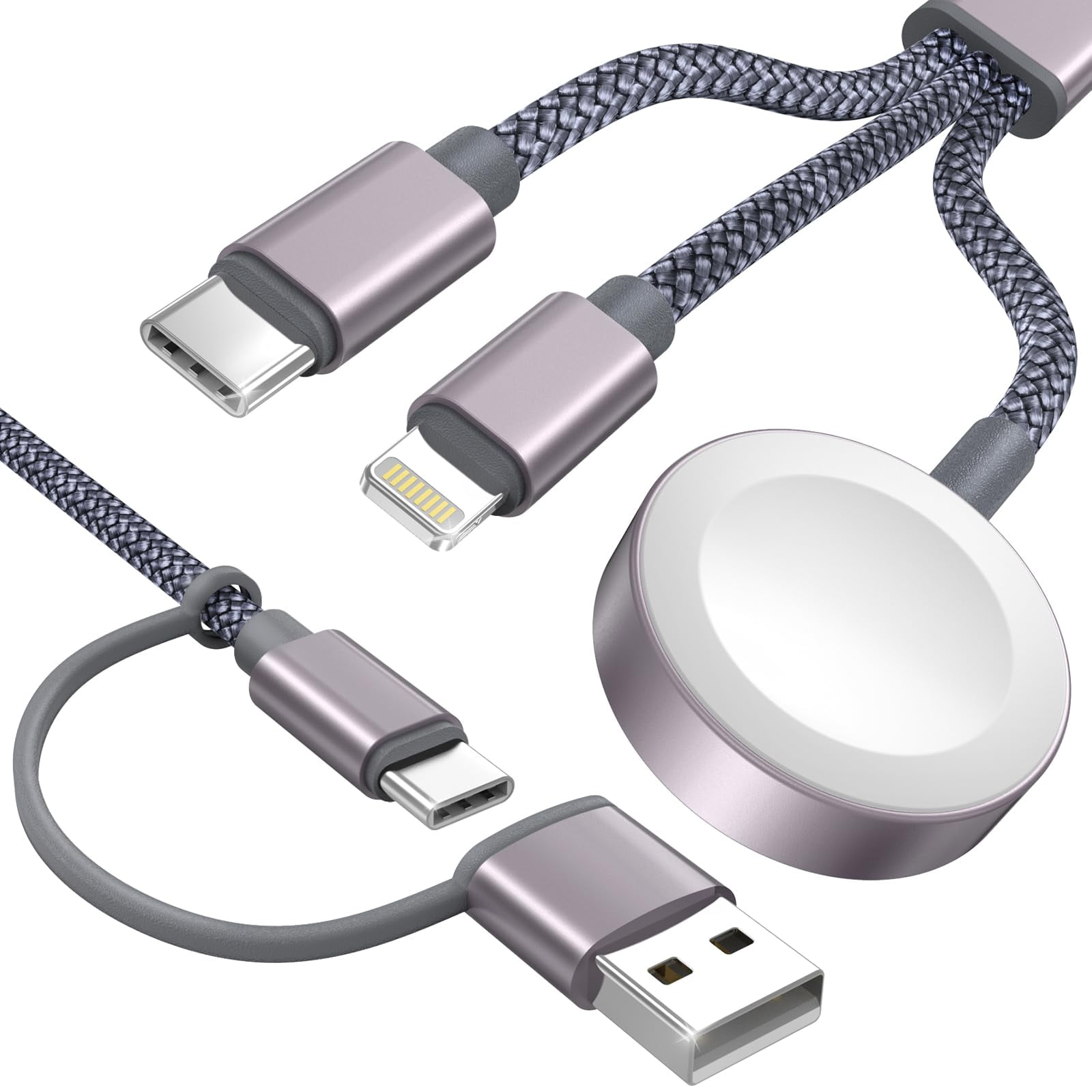 Amasuki - Cable De Carga 3 En 2 Usb C Para Apple Watch E Iphone