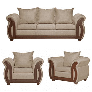 Ruzam Mobel - Juego De Living 3-1-1 Isidora Beige Lino