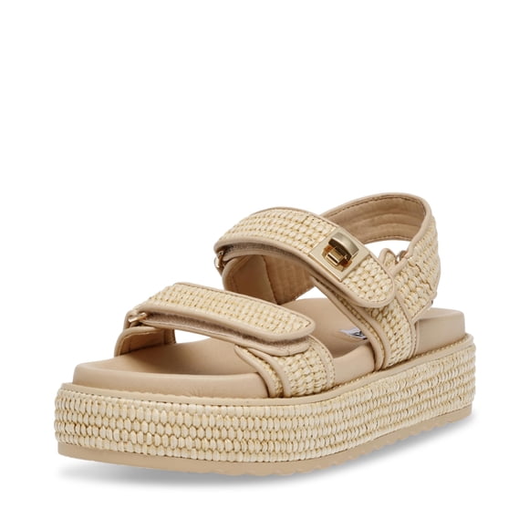 Sandalia Steve Madden BIGMONA de rafia natural para mujer