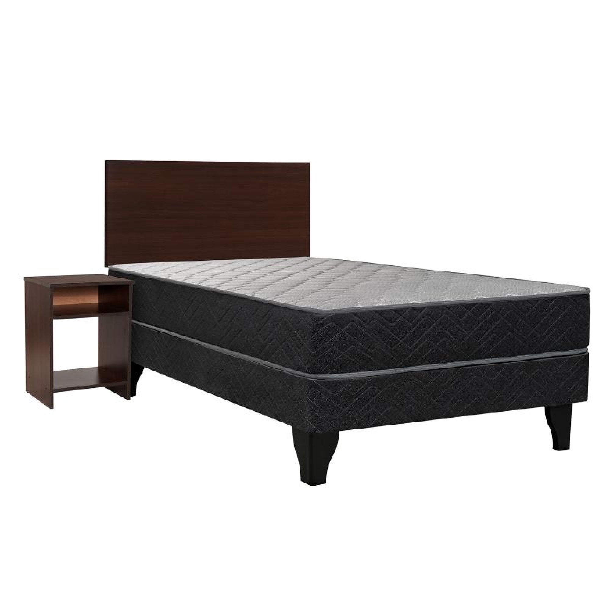 Cama Europea Apolo Black 1.5 Plaza Base Normal
