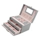 thumbnail image 5 of Joyero Organizador De Cuero PU Estuche De Almacenamiento Para Anillos Pulseras Escaparate Gris, 5 of 5