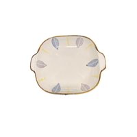 Oem - Pack 4 Plato Sopero Hondo Decorativo Diseño Flor Con Asas