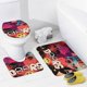 thumbnail image 4 of Puertas de figuras-theme 4-Piece Shower Curtain Set with Rugs, Waterproof Bathroom Decor Set Includes Bath Mat, U-Shaped Rug, Toilet Lid Cover and Curtain with Hooks, 4 of 6