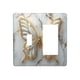 thumbnail image 1 of Cubierta para interruptor de luz Oilbiexn de 2 módulos, mármol con mariposa, 1 of 8