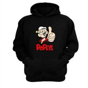 Genérico - Polerón Canguro Popeye Negro Talla Xs Unisex
