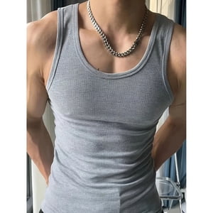 Likeshop - Camiseta Elasticada Sin Manga Hombre Acanalada Algodón Musculosa 38